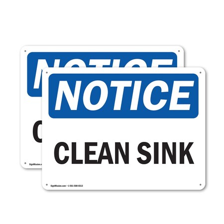 Signmission Clean Sink, 18 in W x Rectangle, Aluminum OS-2PACK-NS-A-1218-L-10627